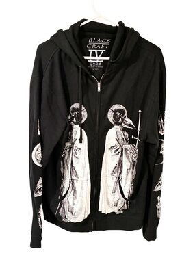 Blackcraft Cult Ram Priest Zip Up Hoodie Black Full Zip Size XL